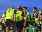 15 April 2017; Rhys Ruddock of Leinster is congratulated by team-mates after scoring his side's fourth try during the Guinness PRO12 Round 20 match between Connacht and Leinster at the Sportsground in Galway. Photo by Stephen McCarthy/Sportsfile