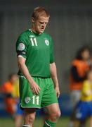 7 October 2006; A dejected Damien Duff, Republic of Ireland, leaves the pitch after the match. Euro 2008 Championship Qualifier, Cyprus v Republic of Ireland, GSP Stadium, Nicosia, Cyprus. Picture credit: David Maher / SPORTSFILE