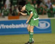 7 October 2006; A dejected Kevin Kilbane, Republic of Ireland, after the match. Euro 2008 Championship Qualifier, Cyprus v Republic of Ireland, GSP Stadium, Nicosia, Cyprus. Picture credit: Brian Lawless / SPORTSFILE