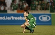 7 October 2006; A dejected Kevin Kilbane, Republic of Ireland, after the match. Euro 2008 Championship Qualifier, Cyprus v Republic of Ireland, GSP Stadium, Nicosia, Cyprus. Picture credit: Brian Lawless / SPORTSFILE
