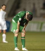 7 October 2006; A dejected Robbie Keane, Republic of Ireland, during the dying moments of the game. Euro 2008 Championship Qualifier, Cyprus v Republic of Ireland, GSP Stadium, Nicosia, Cyprus. Picture credit: Brian Lawless / SPORTSFILE