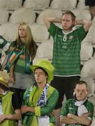 7 October 2006; Dejected Republic of Ireland fans after the match. Euro 2008 Championship Qualifier, Cyprus v Republic of Ireland, GSP Stadium, Nicosia, Cyprus. Picture credit: Brian Lawless / SPORTSFILE