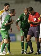 7 October 2006; Robbie Kean, left, and Clinton Morrison, Republic of Ireland, remonstrate with referee Lucilio Batista. Euro 2008 Championship Qualifier, Cyprus v Republic of Ireland, GSP Stadium, Nicosia, Cyprus. Picture credit: Brian Lawless / SPORTSFILE