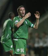 7 October 2006; Republic of Ireland captain Robbie Keane reacts after a header hit the post during the first half. Euro 2008 Championship Qualifier, Cyprus v Republic of Ireland, GSP Stadium, Nicosia, Cyprus. Picture credit: David Maher / SPORTSFILE