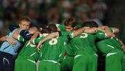 7 October 2006; Republic of Ireland players form a huddle before the start of the game. Euro 2008 Championship Qualifier, Cyprus v Republic of Ireland, GSP Stadium, Nicosia, Cyprus. Picture credit: David Maher / SPORTSFILE
