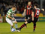 5 October 2011; Gary O'Neill, Shamrock Rovers, in action against Robert Bayly, Bohemians. Airtricity League Premier Division, Shamrock Rovers v Bohemians, Tallaght Stadium, Tallaght, Dublin. Picture credit: Matt Browne / SPORTSFILE