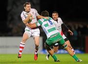 7 October 2011; Darren Cave, Ulster, is tackled by Valerio Bernabo, Treviso. Celtic League, Ulster v Treviso, Ravenhill Park, Belfast, Co. Antrim. Picture credit: Pat Murphy / SPORTSFILE