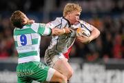 7 October 2011; Nevin Spence, Ulster, is tackled by Tobias Botes, Treviso. Celtic League, Ulster v Treviso, Ravenhill Park, Belfast, Co. Antrim. Picture credit: Pat Murphy / SPORTSFILE