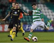 14 April 2017; Trevor Clarke of Shamrock Rovers in action against Daniel Kearns of Sligo Rovers during the SSE Airtricity League Premier Division match between Shamrock Rovers and Sligo Rovers at Tallaght Stadium in Tallaght, Dublin. Photo by Matt Browne/Sportsfile