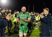 15 April 2017; Connacht captain John Muldoon leads his team off the field following their defeat during the Guinness PRO12 Round 20 match between Connacht and Leinster at the Sportsground in Galway. Photo by Seb Daly/Sportsfile