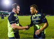 15 April 2017; Leinster's Peter Dooley, left, and Zane Kirchner congratulate each other following their side's victory during the Guinness PRO12 Round 20 match between Connacht and Leinster at the Sportsground in Galway. Photo by Seb Daly/Sportsfile