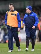 15 April 2017; Leinster team doctor Dr Jim O'Donovan, left, and Leinster sub-academy physiotherapist Brendan O'Connell during the Guinness PRO12 Round 20 match between Connacht and Leinster at the Sportsground in Galway. Photo by Stephen McCarthy/Sportsfile