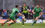 15 April 2017; Rhys Ruddock of Leinster in action against Danie Poolman, left, and Craig Ronaldson of Connacht during the Guinness PRO12 Round 20 match between Connacht and Leinster at the Sportsground in Galway. Photo by Stephen McCarthy/Sportsfile
