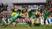 15 April 2017; Noel Reid of Leinster is tackled by Craig Ronaldson, left, and Eóin McKeon of Connacht during the Guinness PRO12 Round 20 match between Connacht and Leinster at the Sportsground in Galway. Photo by Stephen McCarthy/Sportsfile