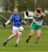 16 April 2017; Caoimhe Condon of Tipperary in action against Gráinne Dolan of Offaly during the Lidl Ladies Football National League Division 3 Semi-Final match between Tipperary and Offaly at Clane GAA Club in Clane, Co Kildare. Photo by Piaras Ó Mídheach/Sportsfile