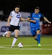 14 April 2017; Brian Gartland of Dundalk in action against Aaron Greene of Bray Wanderers during the SSE Airtricity League Premier Division match between Dundalk and Bray Wanderers at Oriel Park in Dundalk, Co Louth. Photo by Piaras Ó Mídheach/Sportsfile