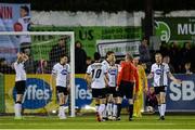 14 April 2017; Dundalk players appeal to referee Jim McKell after he awarded a first penalty to Bray Wanderers during the SSE Airtricity League Premier Division match between Dundalk and Bray Wanderers at Oriel Park in Dundalk, Co Louth. Photo by Piaras Ó Mídheach/Sportsfile