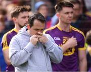 16 April 2017; Wexford manager Davy Fitzgerald during the National Anthem prior to the Allianz Hurling League Division 1 Semi-Final match between Wexford and Tipperary at Nowlan Park in Kilkenny. Photo by Stephen McCarthy/Sportsfile