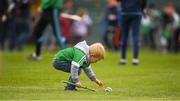 16 April 2017; A young Limerick supporter practices his hurling skills after Allianz Hurling League Division 1 Semi-Final match between Limerick and Galway at the Gaelic Grounds in Limerick. Photo by Ray McManus/Sportsfile