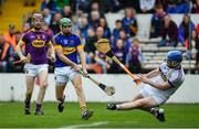 16 April 2017; Noel McGrath of Tipperary shoots to score his side's second goal of the game past Mark Fanning of Wexford during the Allianz Hurling League Division 1 Semi-Final match between Wexford and Tipperary at Nowlan Park in Kilkenny. Photo by Ramsey Cardy/Sportsfile