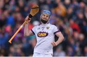 16 April 2017; Mark Fanning of Wexford celebrates a team-mate's score during the Allianz Hurling League Division 1 Semi-Final match between Wexford and Tipperary at Nowlan Park in Kilkenny. Photo by Stephen McCarthy/Sportsfile