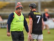 16 April 2017; Armagh manager Sylvester McConnell with Tiarnan Neviin of Armagh before the Ulster GAA Hurling Senior Championship Final match between Antrim and Armagh at the Derry GAA Centre of Excellence in Owenbeg, Derry. Photo by Oliver McVeigh/Sportsfile