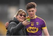 16 April 2017; Conor McDonald of Wexford stands a photograph with a supporter following the Allianz Hurling League Division 1 Semi-Final match between Wexford and Tipperary at Nowlan Park in Kilkenny. Photo by Stephen McCarthy/Sportsfile