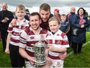 16 April 2017; Sean O'Brien, behind,  with his brother Will and his nephews, from left, Patrick and William after the Bank of Ireland Leinster Provincial Towns Cup Final match between Skerries RFC 2nd XV and Tullow RFC at the Showgrounds in Athy, Co Kildare. Photo by Matt Browne/Sportsfile