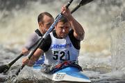 8 October 2011; Daniel Seaford and Thomas Daniele, Reading Canoe Club, England, in action in their Senior Racing Kayak Doubles K2 on the Lucan weir, Co. Dublin, during the 2011 Liffey Descent, Kildare - Dublin. Picture credit: Barry Cregg / SPORTSFILE