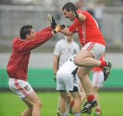 9 October 2011; Edenderry's Martin Keogh, right, celebrates with Aaron O'Connell, left, at the final whistle after victory over Clara. Tullamore Court Hotel Senior Football Final, Clara v Edenderry, O'Connor Park, Tullamore, Co. Offaly. Picture credit: Diarmuid Greene / SPORTSFILE