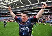 9 October 2011; Westmeath manager Peter Leahy celebrates after the match. TG4 All-Ireland Ladies Intermediate Football Championship Final Replay, Cavan v Westmeath, Croke Park, Dublin. Picture credit: Brian Lawless / SPORTSFILE