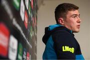 17 April 2017; Luke McGrath of Leinster during a press conference at Leinster Rugby Headquarters in UCD, Dublin. Photo by Stephen McCarthy/Sportsfile