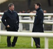 16 April 2017; Trainer Gordon Elliott, left, and Joseph O'Brien during the Fairyhouse Easter Festival at Fairyhouse Racecourse in Ratoath, Co Meath. Photo by Seb Daly/Sportsfile