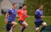 17 April 2017; Cian Bohane, CJ Stander and Mark Chisholm of Munster warm up during squad training at the University of Limerick in Limerick. Photo by Diarmuid Greene/Sportsfile