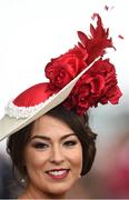 17 April 2017; Winner Laura Elliott, from Belfast, during the Most Stylish Lady competition during the Fairyhouse Easter Festival at Fairyhouse Racecourse in Ratoath, Co Meath. Photo by Seb Daly/Sportsfile