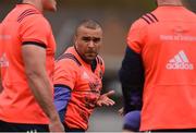 17 April 2017; Simon Zebo of Munster during squad training at the University of Limerick in Limerick. Photo by Diarmuid Greene/Sportsfile