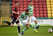 17 April 2017; Darren Meenan of Shamrock Rovers shoots to score his side's first goal during the EA Sports Cup second round game between Shamrock Rovers and Bohemians at Tallaght Stadium in Tallaght, Dublin. Photo by David Maher/Sportsfile