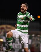 17 April 2017; Brandon Miele of Shamrock Rovers celebrates after scoring his side's second goal during the EA Sports Cup second round game between Shamrock Rovers and Bohemians at Tallaght Stadium in Tallaght, Dublin. Photo by David Maher/Sportsfile