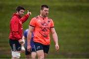 17 April 2017; CJ Stander, right, and Billy Holland of Munster during squad training at the University of Limerick in Limerick. Photo by Diarmuid Greene/Sportsfile