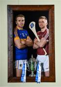 18 April 2017; In attendance at the Allianz Hurling League Division 1 Final Preview in Croke Park are Tipperary's Noel McGrath, left, and Galway's Aidan Harte. This year, Allianz celebrates 25 years of sponsoring the Allianz Leagues. Visit www.allianz.ie for more information. Photo by Ramsey Cardy/Sportsfile