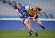 18 April 2017; Lucy Dunne of St Patrick's GAA, Co Wicklow, in action against Niamh Donohue of Crosserlough GAA, Co Cavan, during the Gaelic4Teens Activity Day at Croke Park in Dublin. Photo by Sam Barnes/Sportsfile