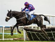 18 April 2017; Returntovendor, with Phillip Enright up, jumps the last on their way to winning the INH Stallion Owners EBF Novice Handicap Hurdle Series Final during the Fairyhouse Easter Festival at Fairyhouse Racecourse in Ratoath, Co Meath. Photo by Seb Daly/Sportsfile