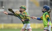 19 April 2017; Patrick Ivess representing Askeaton GAA Club, Co. Limerick in action against Kate Ferncombe representing Clonoulty Rossmore GAA Club, Co. Tipperary during the Go Games Provincial Days in partnership with Littlewoods Ireland Day 5 at Croke Park in Dublin. Photo by Matt Browne/Sportsfile