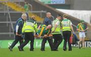 2 October 2011; John Meskell, Ahane, is stretchered from the pitch after receiving an injury. Limerick County Senior Hurling Championship Final, Ahane v Na Piarsaigh, Pairc na nGael, Limerick. Picture credit: Diarmuid Greene / SPORTSFILE