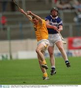 5 May 2002; Liam Watson, Antrim, in action against Pat Mahon, Laois. Laois v Antrim, Allianz National hurling League Final Division 2, Semple Stadium, Thurles, Co. Tipperary. Picture credit; Damien Eagers / SPORTSFILE