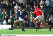 12 May 2002; Longford's Paul Barden in action against Louth's Peter McGinnity. Louth v Longford, Leinster Senior Football Championship First Round Replay, Pairc Tailteann, Navan, Co. Meath. Picture credit; David Maher / SPORTSFILE