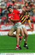 5 May 2002; Sean Og O'hAilpin, Cork, in action against Kilkenny's Andy Comerford. Kilkenny v Cork, Allianz National hurling League Final Division 1, Semple Stadium, Thurles, Co. Tipperary. Picture credit; Damien Eagers / SPORTSFILE