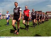 5 May 2002; Sligo captain Eamonn O'Hara leads his side in the pre-match parade. New York v Sligo, Connacht Senior Football Championship, Gaelic Park, New York, USA. Picture credit; Ray McManus / SPORTSFILE