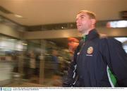 17 May 2002; Republic of Ireland captain Roy Keane at Dublin Airport prior to the team's departure to their base on Saipan island in preparation tor the World Cup 2002 in Japan and Korea. Soccer. Picture credit; Ray McManus / SPORTSFILE