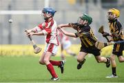 19 April 2017; Jack Buckley representing Rathmore, Co. Kerry in action against Mikey O'Keeffe and Evan O'Connor representing Garryspillane, Co. Limerick during the Go Games Provincial Days in partnership with Littlewoods Ireland Day 5 at Croke Park in Dublin.   Photo by Matt Browne/Sportsfile